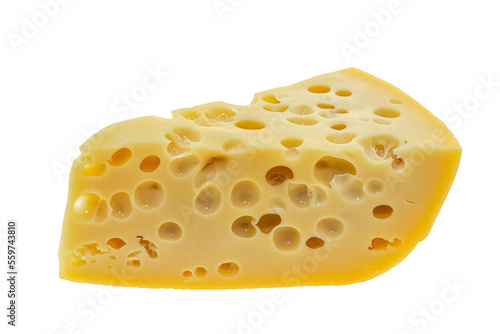 Maasdam cheese - yellow triangle with holes