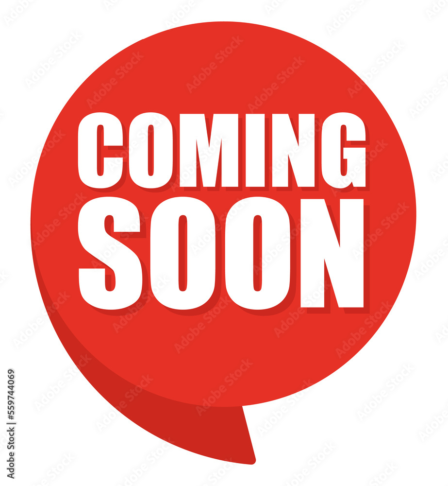 Coming soon comic speech bubble in pop art style. Comic speech. Dialog window. Yellow banner for sale. Coming soon comic speech bubble in pop art style. Comic speech. Dialog window. Yellow banner for sale.