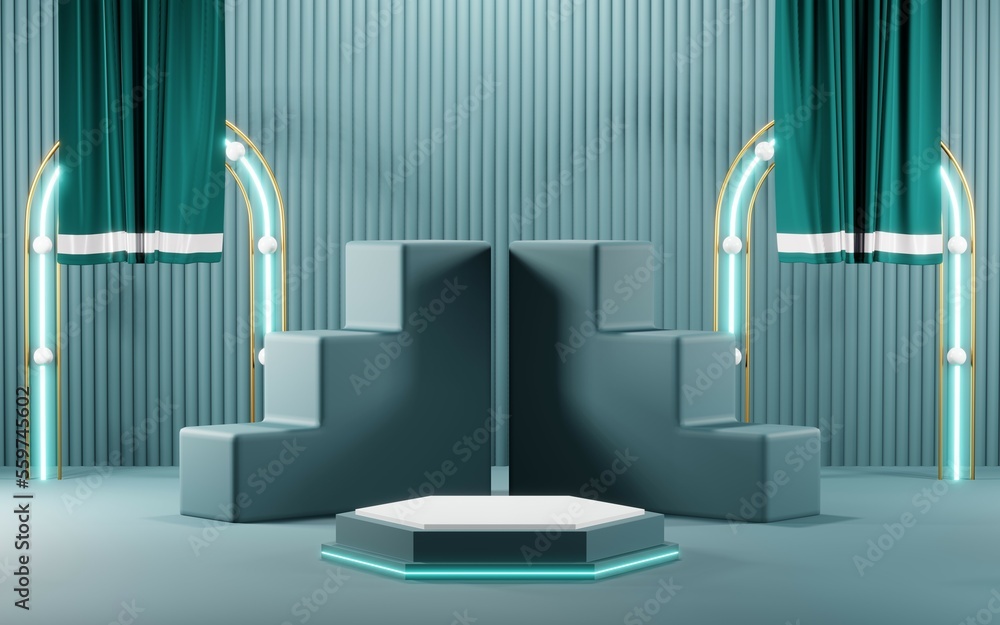 3D render of pastel podium background for show products 3D render of pastel podium background for show products
