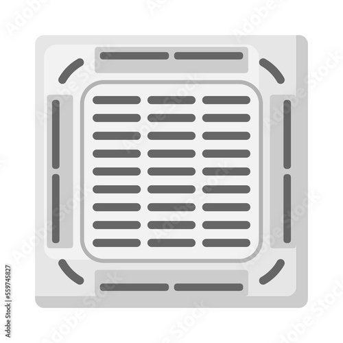 Illustration of ceiling air conditioner. Icon or image for industry and business.