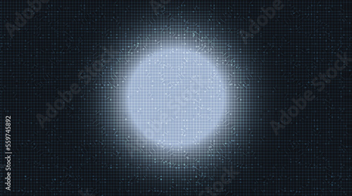 Circle Light on Motherboard Technology Background,Digital and Connection Concept design,Vector illustration.