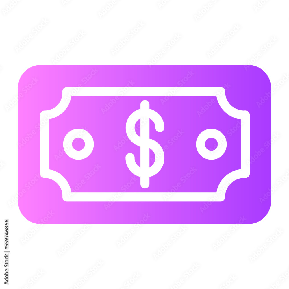 dollar note gradient icon dollar note gradient icon