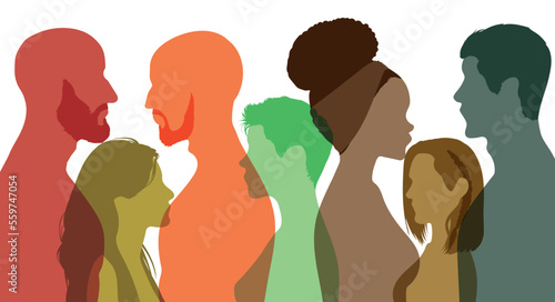 A group of multiethnic colleagues and coworkers in business. Cooperation and collaboration among friends. Diversity in teamwork and partnership.