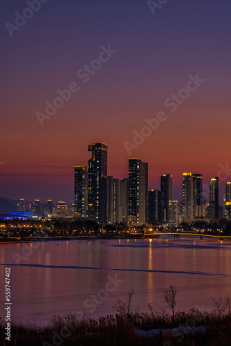 Nightscape of Sejong City, South Korea
