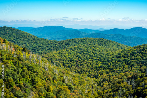 View of Blue Ridge Mountains from the Blue Ridge Parkway.