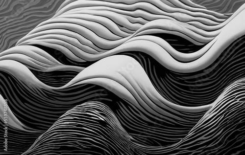 Black and white background texture, different shades of grey, white and dark black , luxury and flowing abstract design 