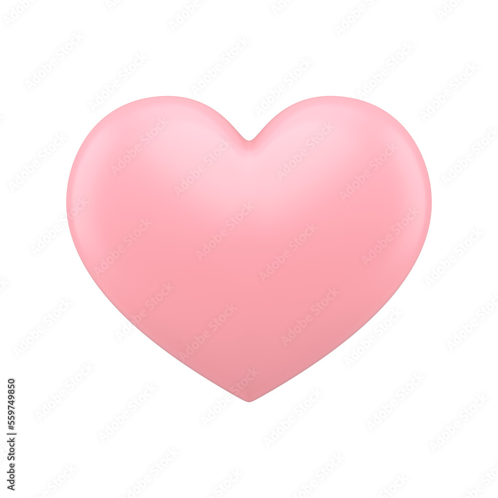 Pink elegant heart shape romantic holiday surprise premium toy balloon front view realistic illustration