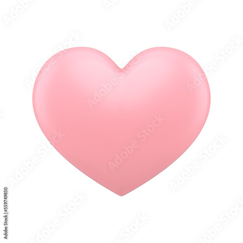 Pink elegant heart shape romantic holiday surprise premium toy balloon front view realistic illustration