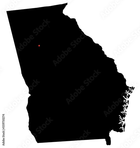 Highly Detailed Georgia Silhouette map.