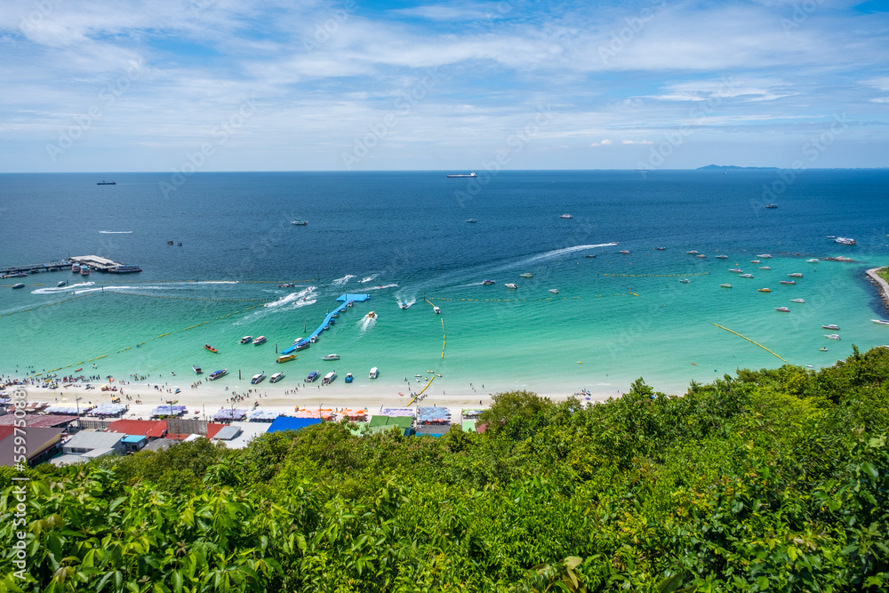 Beautiful view of Tawaan beach in Kohlarn near Pattaya, Thailand