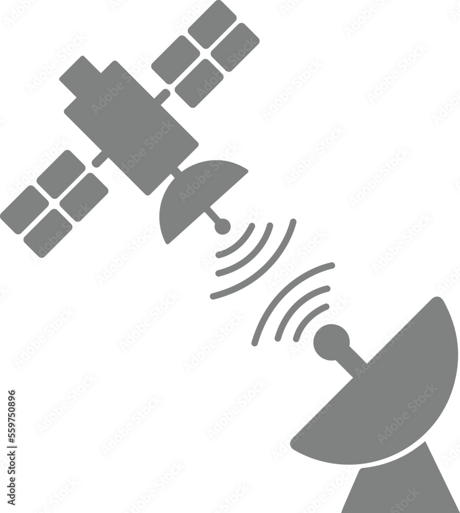 Satellite icon over white background. Broadcasting pictogram vector illustration