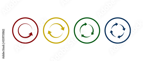 Refresh icon set. Reload icon or convert icon. flat style - stock vector.	