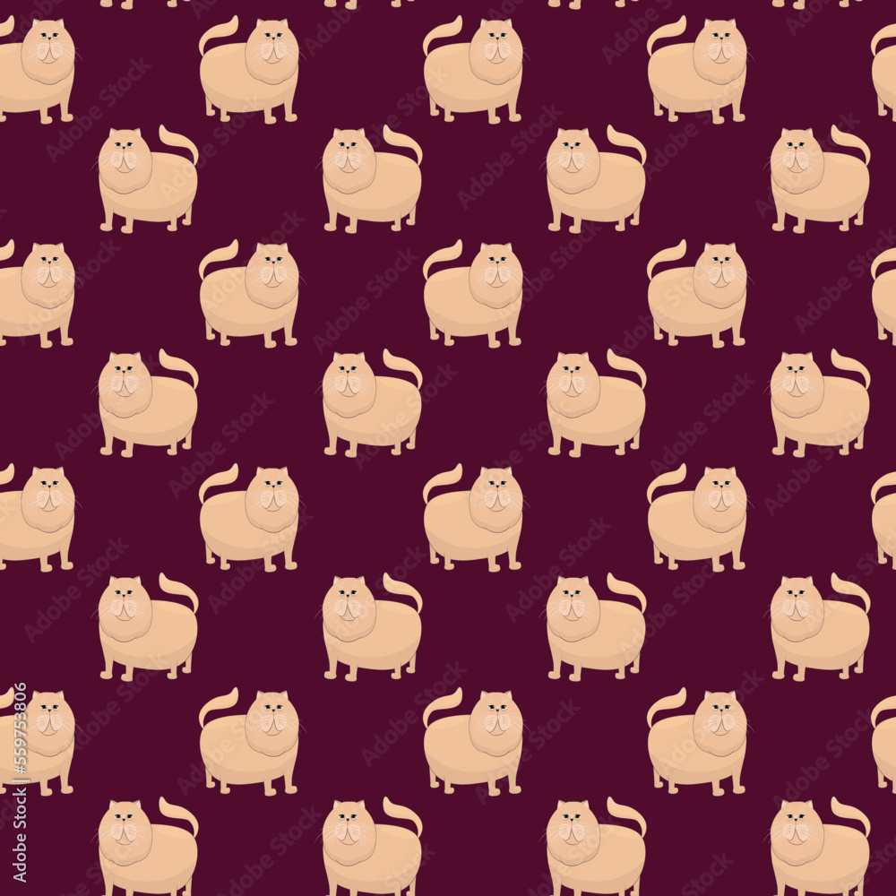 Vector simple pattern cat fat man. Vector simple pattern cat fat man.