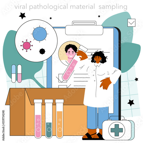Virologist concept. Scientist studies viruses and bacteria in a laboratory.