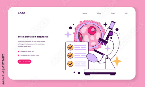 In vitro fertilization benefit web banner or landing page. Infertility