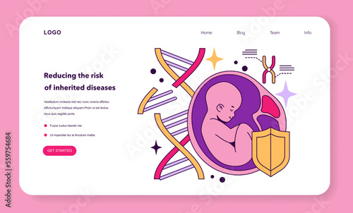 In vitro fertilization benefit web banner or landing page. Infertility