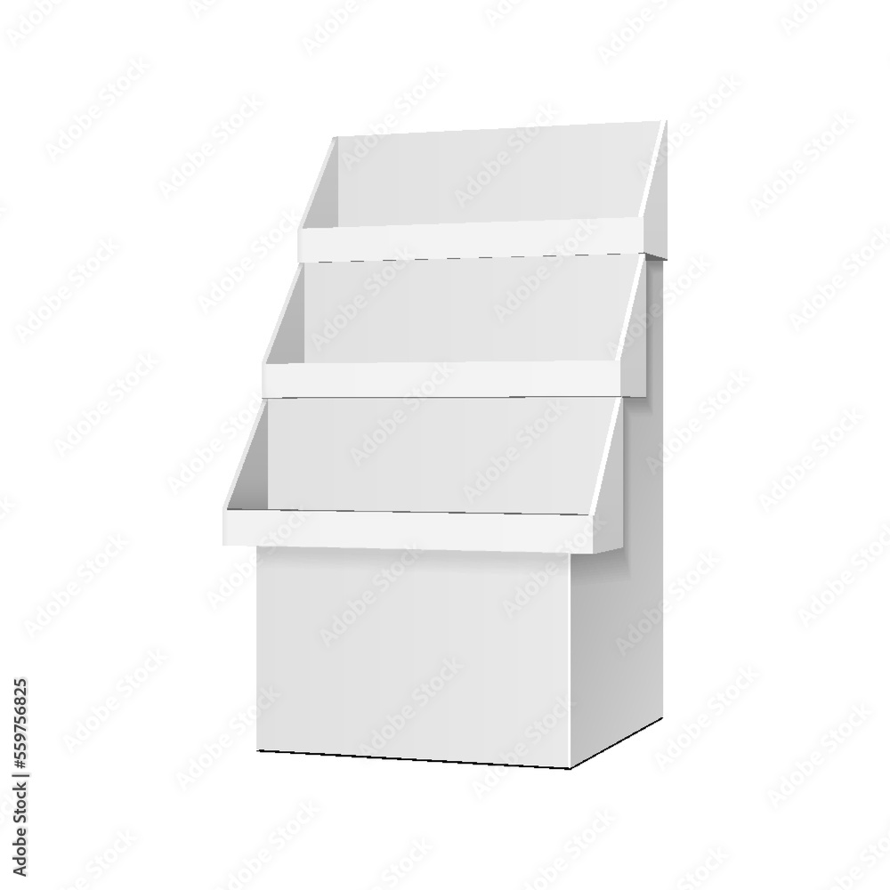 Mockup Up Cardboard Retail Shelves Floor Display Rack For Supermarket ...
