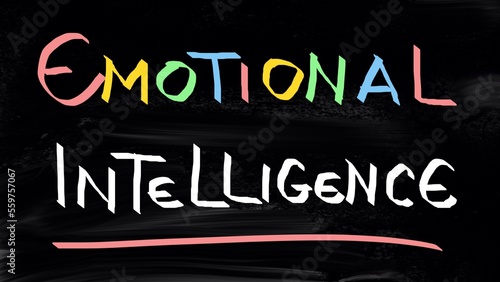 Emotional intelligence handwritten on blackboard