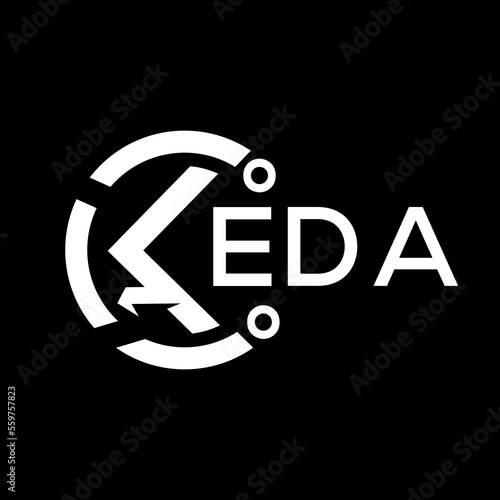 EDA letter logo. EDA white image on black background. EDA vector logo design for entrepreneur and business. EDA best icon.	
