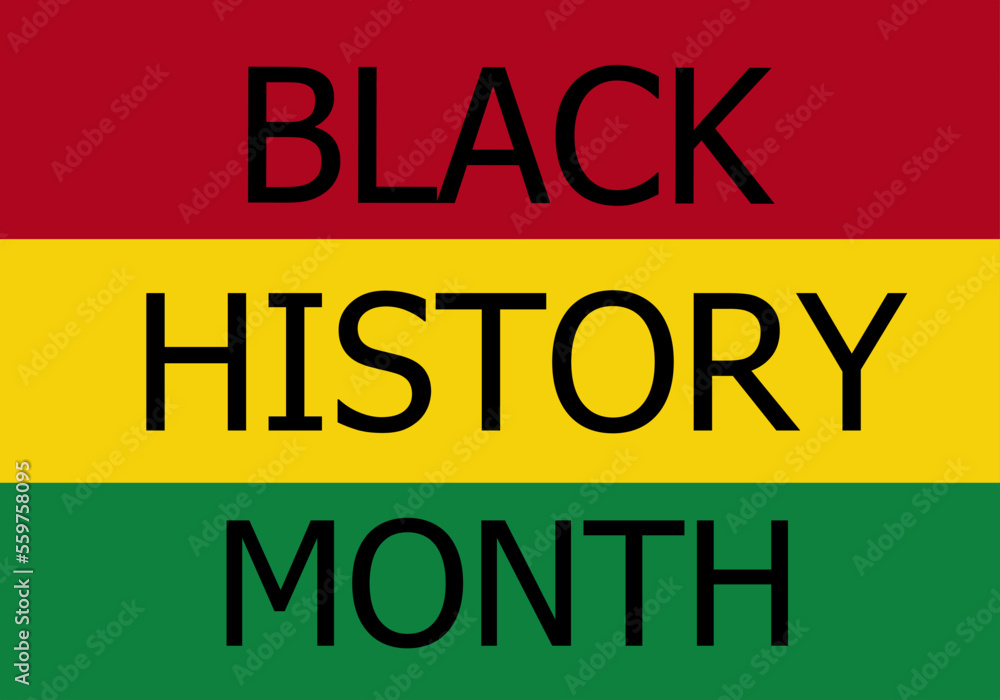 black history month banner with red, yellow and green background