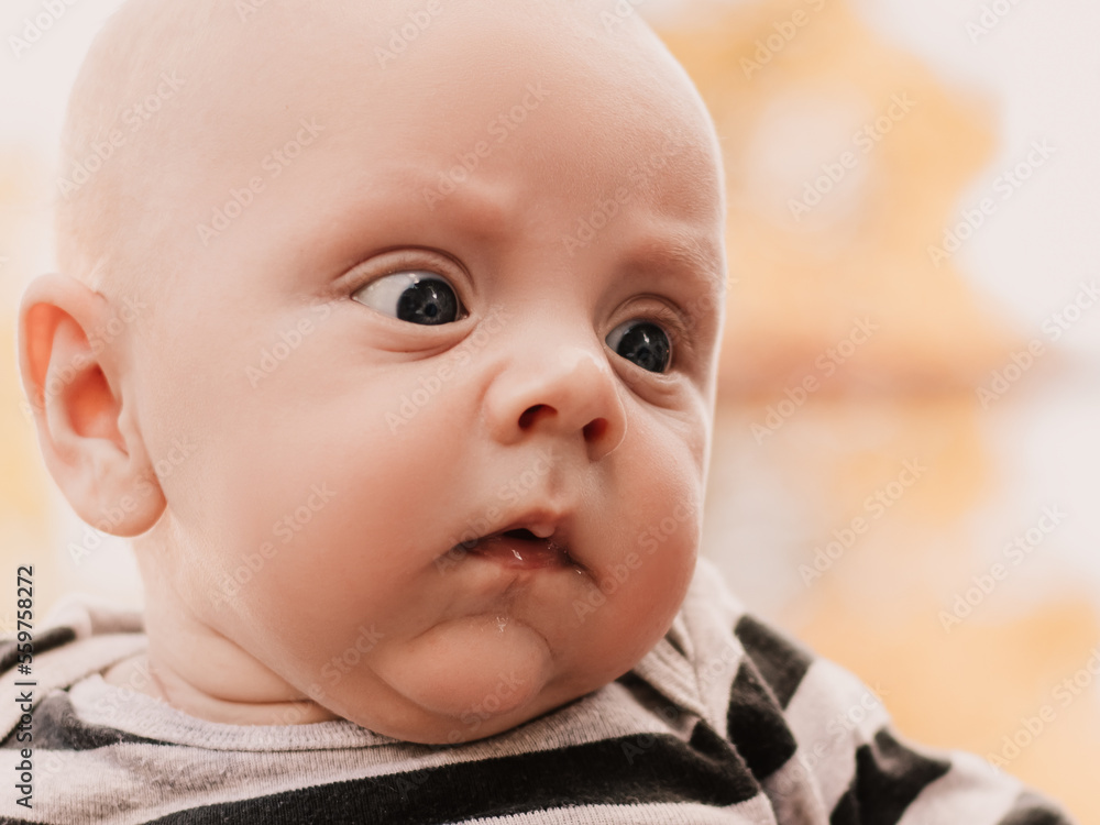 Close up portrait of little boy cute child having fun, playing, trying to speak, making sounds. Toddler playful baby have a walk with mother. Happy childhood. Family concept
Close up portrait of little boy cute child having fun, playing, trying to speak, making sounds. Toddler playful baby have a walk with mother. Happy childhood. Family concept