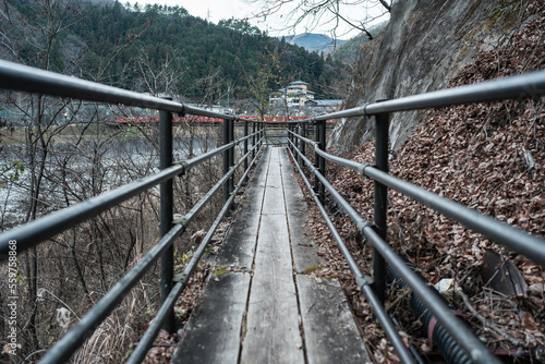 The iron railing path in the nature path