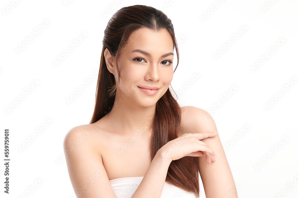 Beautiful young asian woman with clean fresh skin on white background, Face care, Facial treatment, Cosmetology, beauty and spa, Asian women portrait. Beautiful young asian woman with clean fresh skin on white background, Face care, Facial treatment, Cosmetology, beauty and spa, Asian women portrait.