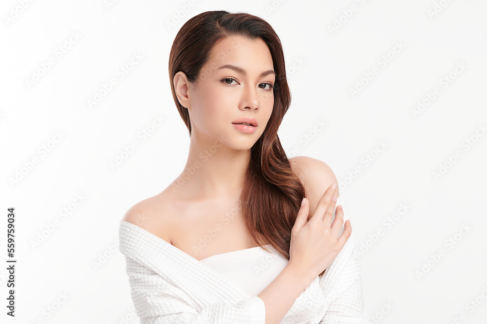 Beautiful young asian woman with clean fresh skin on white background, Face care, Facial treatment, Cosmetology, beauty and spa, Asian women portrait. Beautiful young asian woman with clean fresh skin on white background, Face care, Facial treatment, Cosmetology, beauty and spa, Asian women portrait.