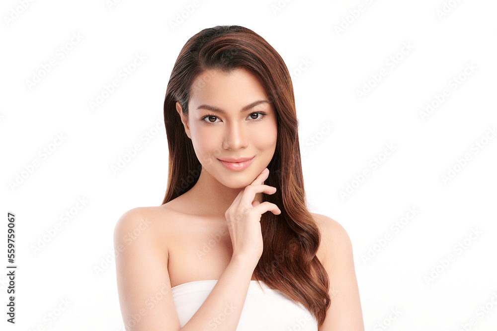 Beautiful young asian woman with clean fresh skin on white background, Face care, Facial treatment, Cosmetology, beauty and spa, Asian women portrait. Beautiful young asian woman with clean fresh skin on white background, Face care, Facial treatment, Cosmetology, beauty and spa, Asian women portrait.