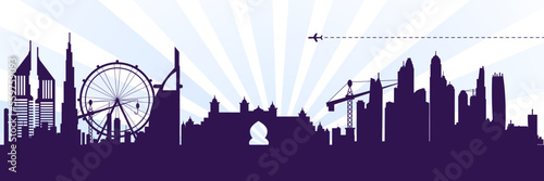 Dubai United Arab Emirates skyline city silhouette	