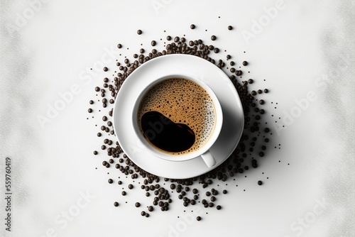 Cup of coffee on white background. ai generated