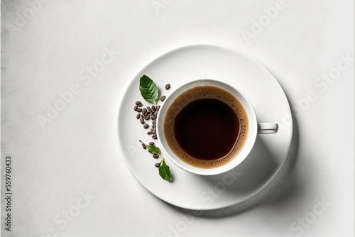 Cup of coffee on white background. ai generated