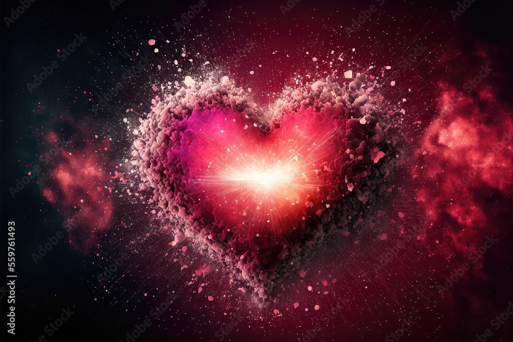 red and pink valentine's day background with hearts, generative ai red and pink valentine's day background with hearts, generative ai