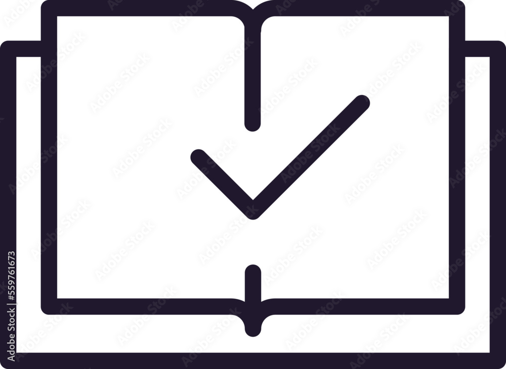 Single line icon of check High quality vector illustration for design, web sites, internet shops, online books etc. Editable stroke in trendy flat style isolated on white background Single line icon of check High quality vector illustration for design, web sites, internet shops, online books etc. Editable stroke in trendy flat style isolated on white background