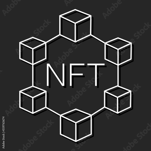 NFT coin line icon, unique token and blockchain, non fungible token vector icon, vector graphics, editable stroke outline sign