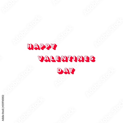 HAPPY VALENTINES DAY  3D TEXT LOGO ILLUSTRATIONS IN PHOTOSHOP