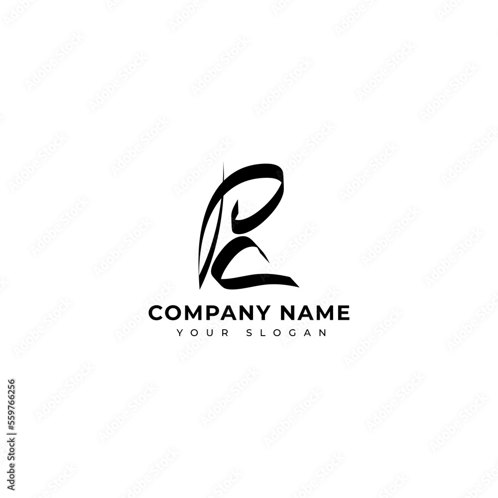 Obraz premium Pc Initial signature logo vector design