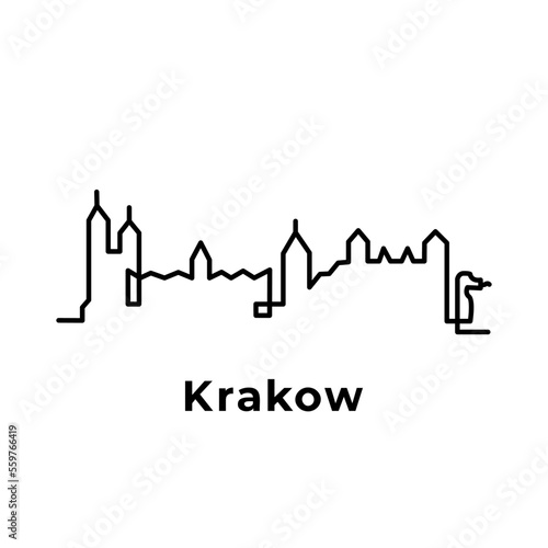 Krakow City vector icon line