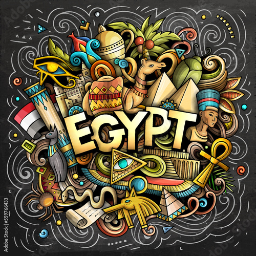 Egypt cartoon doodle illustration. Funny design