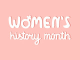 Womens History Month. Celebrated annual in March, to mark women’s contribution to history. Female symbol.