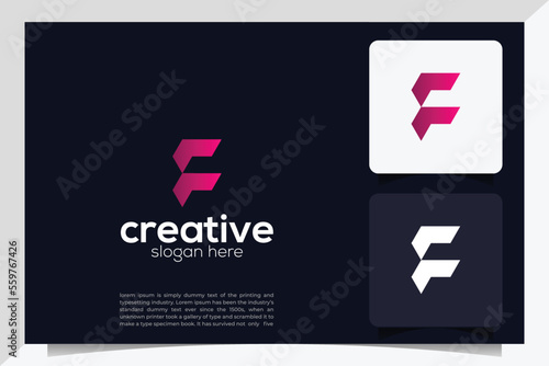 creative monogram letter f logo design template