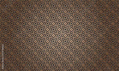 Seamless 3d Ramadan Islamic pattern in Arabian style Vector illustration	