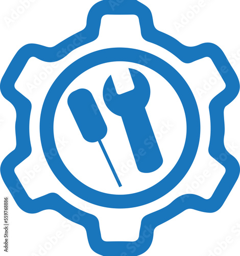 Easy maintenance icon, technology icon blue vector