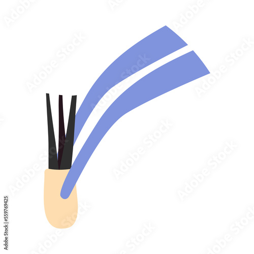Hair transplant treatment forceps symbol. Surgical tweezers pulling out hair follicle. Alopecia medical procedure equipment tool. Hair loss diagnosis and transplantation concept. Vector illustration.