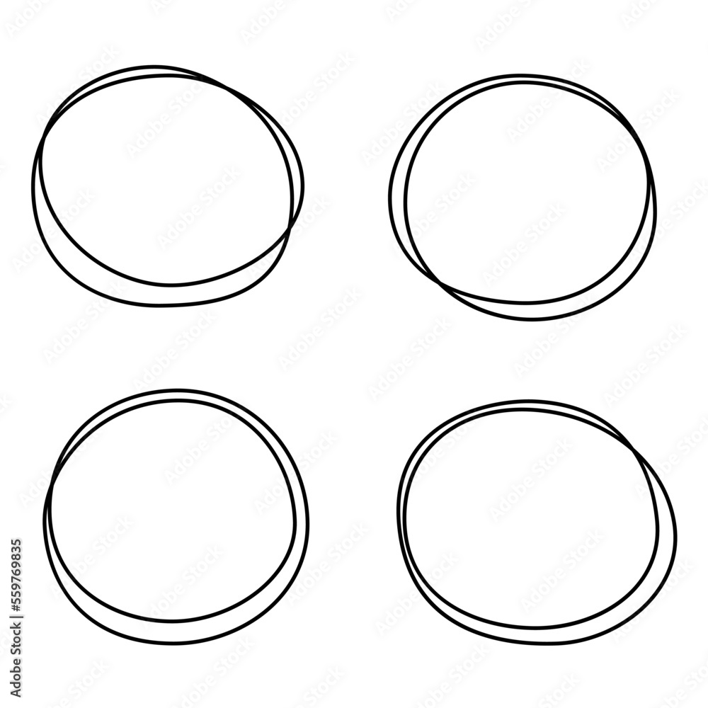 Set of circle highlights. Sketch oval. Selection Set of circle highlights. Sketch oval. Selection