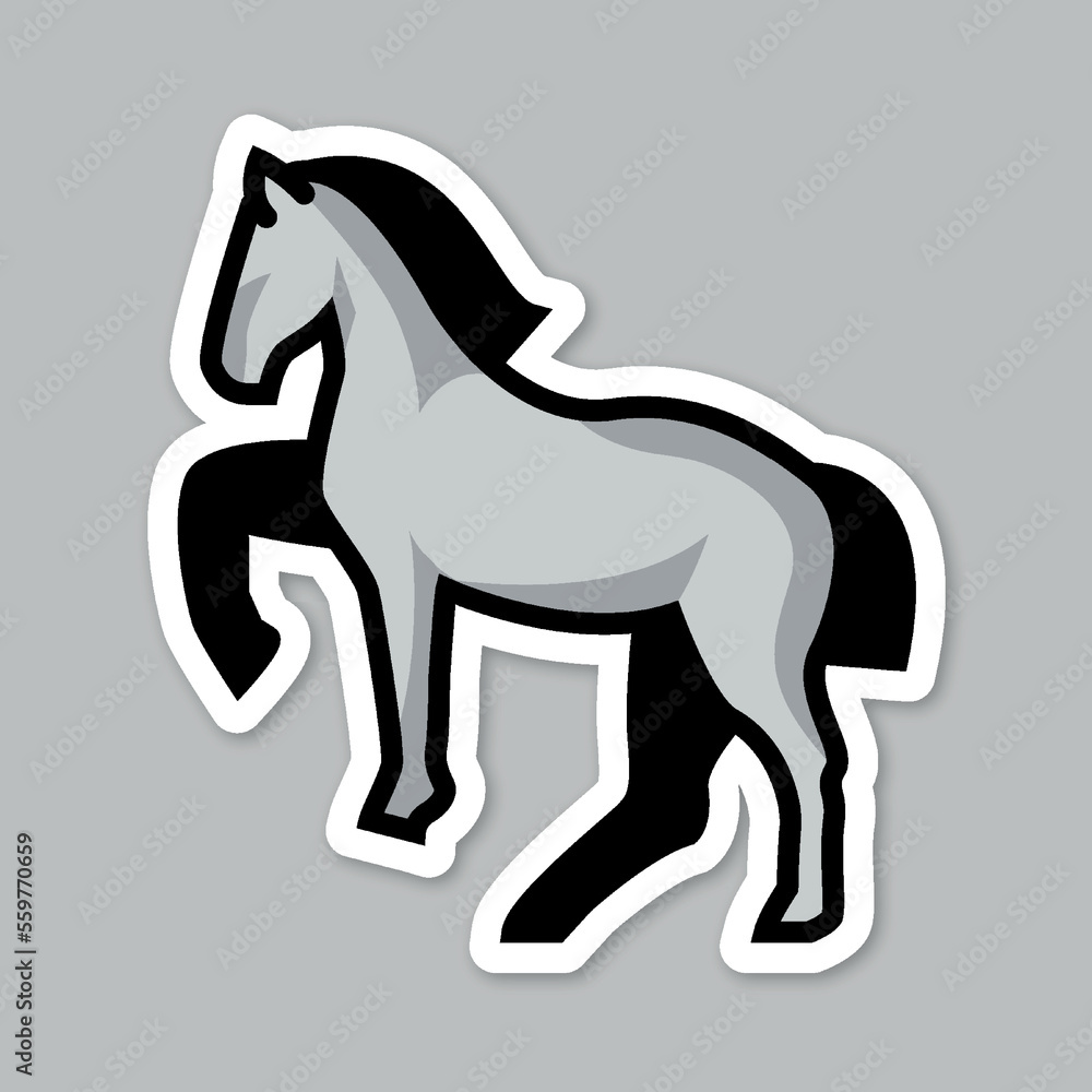 Obraz premium horse, editable cartoon style sticker vector 