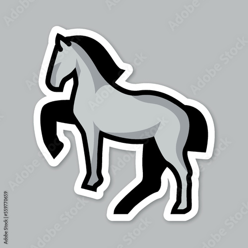 horse  editable cartoon style sticker vector 
