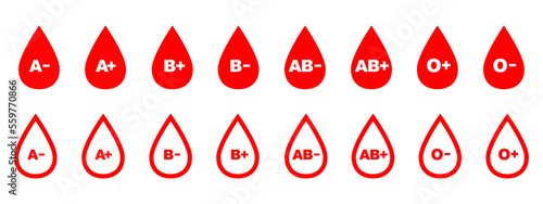 Blood type vector icon on white background. Donor plasma and blood illustration.