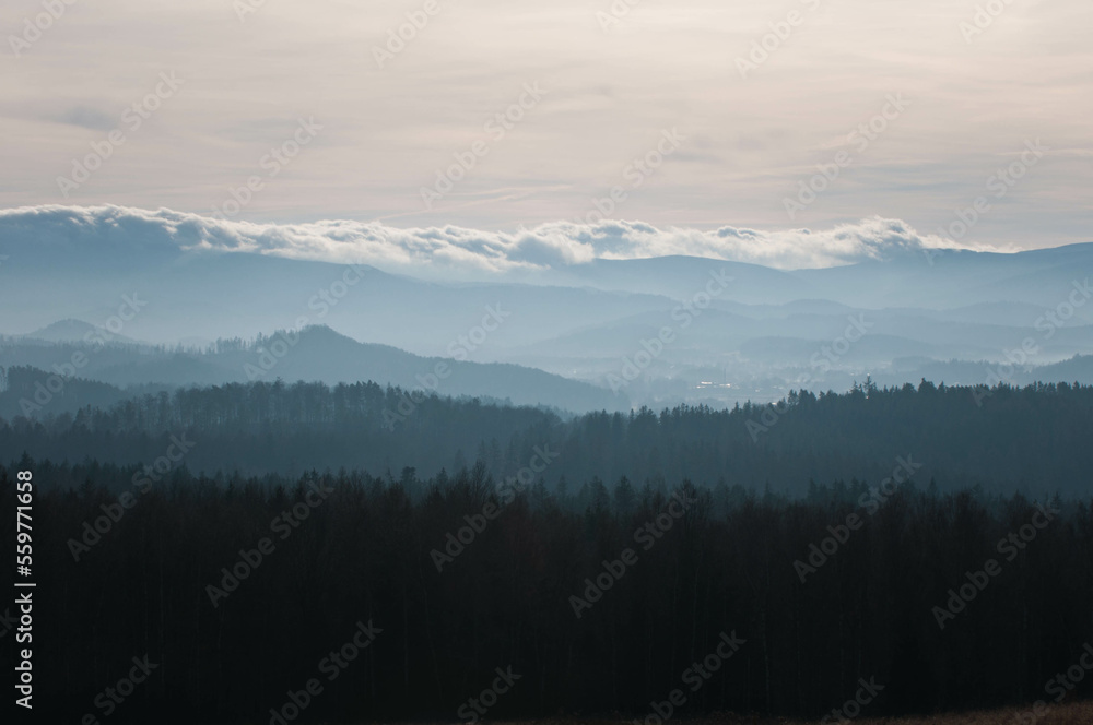 Góry Karkonosze, widoki na Karkonosze, Snieżka, Jelenia Góra, dom w górach, 