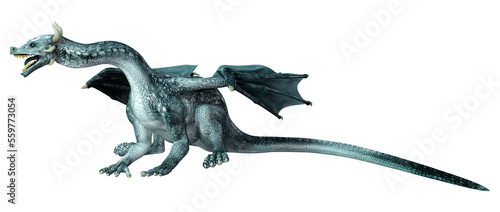 3D Rendering Fairy Tale Dragon on White © photosvac